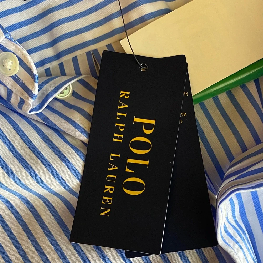 Polo Ralph Lauren Blue and White Striped Shirtdress NWT size 10 - Picture 5 of 8